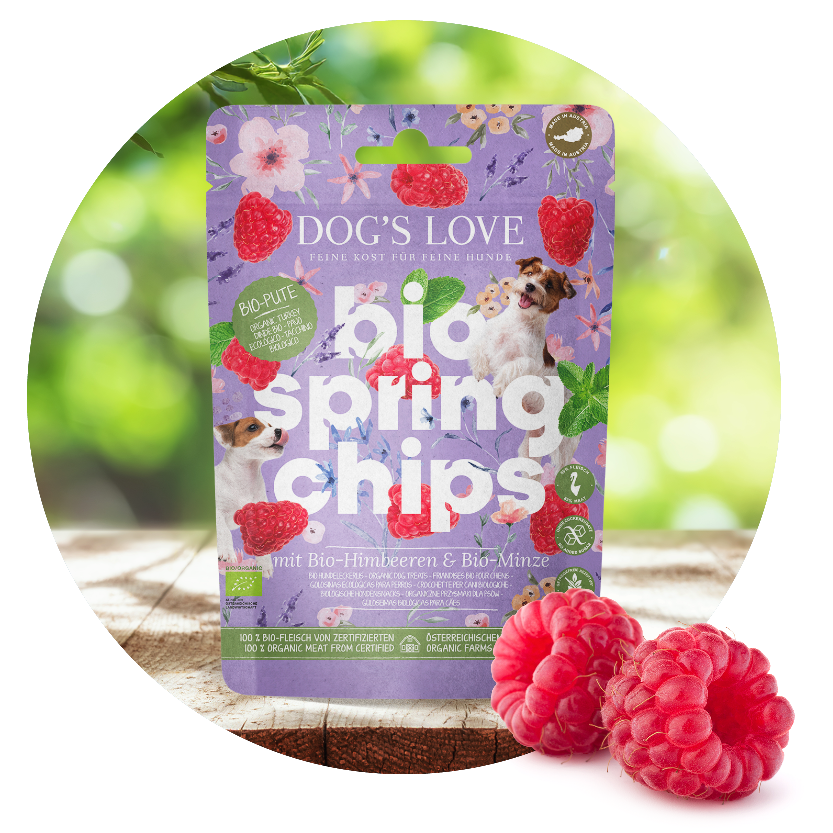 DOG'S LOVE Bio Spring chips mit Himbeeren