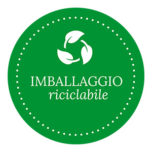 Icona con la scritta: Imballaggio riciclabile